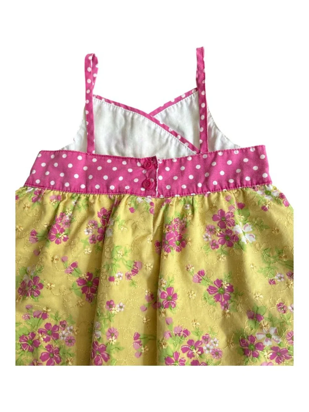 PENELOPE MACK TODDLER SUMMER DRESS WITH FLOWERS AND POLKA DOTS FULLY LINED 4T